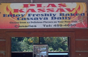 cassava bread shop sign